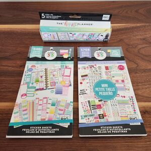 The Happy Planner Sticker Book Lot Of 3 Sticker Sheets and Rolls